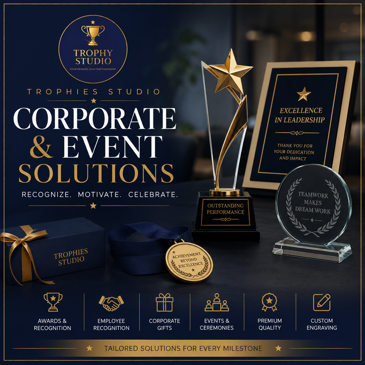 Corporate & Event Solutions in Trophy Studio