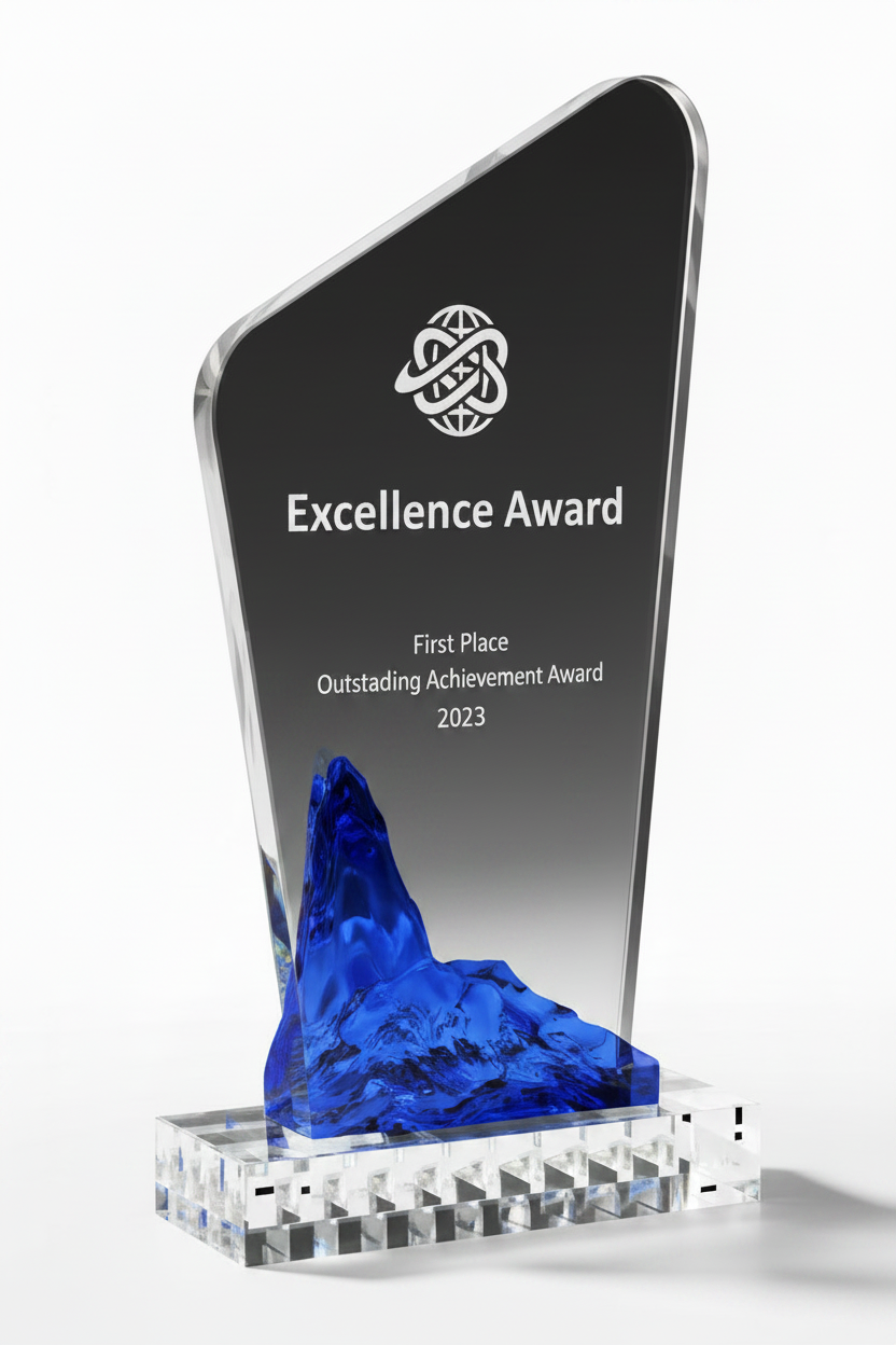 Crystal Glass Award - Premium Crystal Achievement Award