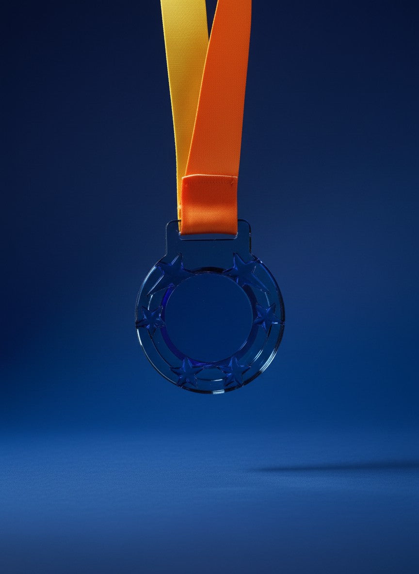 Champion Glass Medal - Crown  Glass Medal