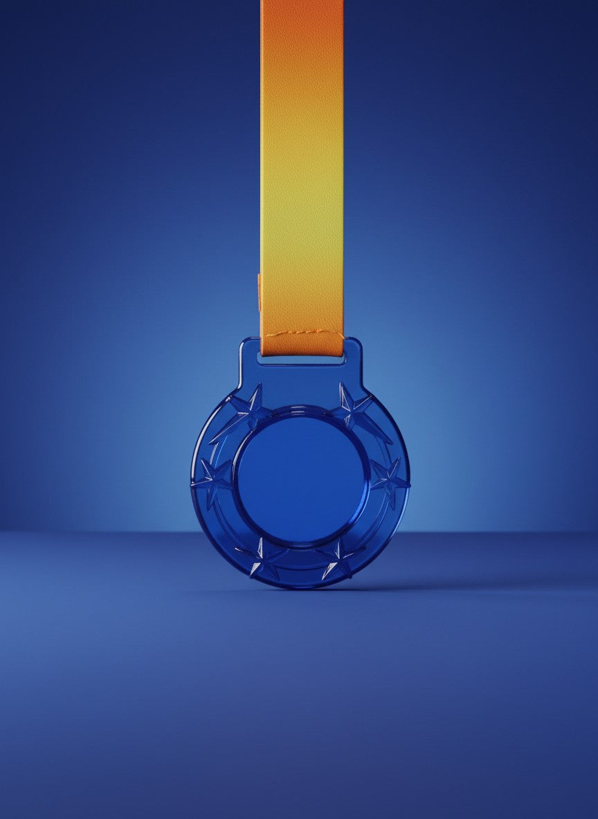 Champion Glass Medal - Crown  Glass Medal