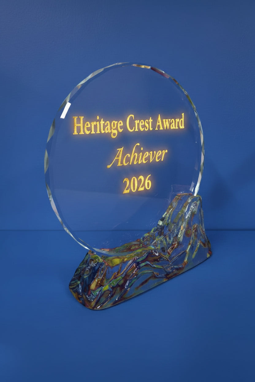Heritage Glass Shield - Heritage Crest Award