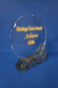 Heritage Glass Shield - Heritage Crest Award