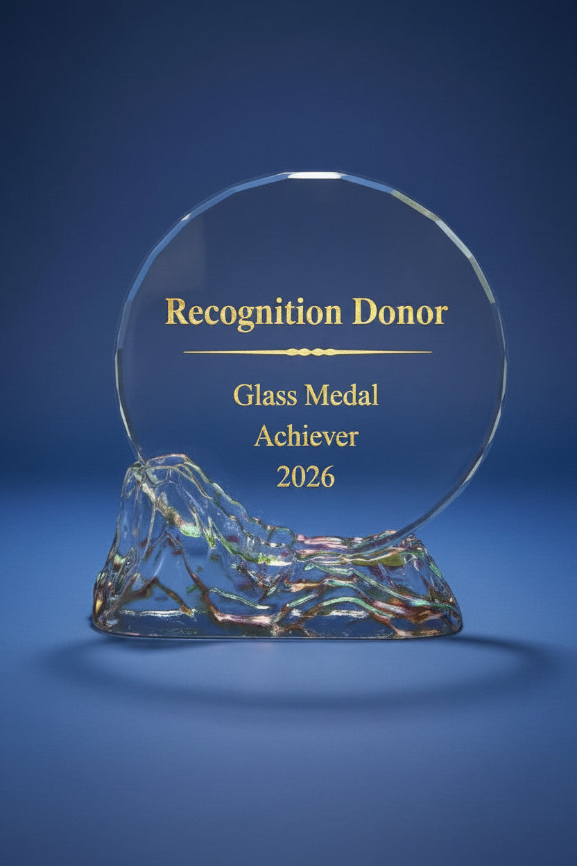 Elite Donor Glass Medal - Recognition Donor Glass Medal