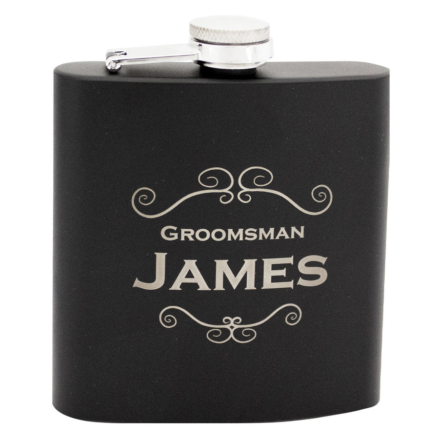 Laserable Matte Black Flask