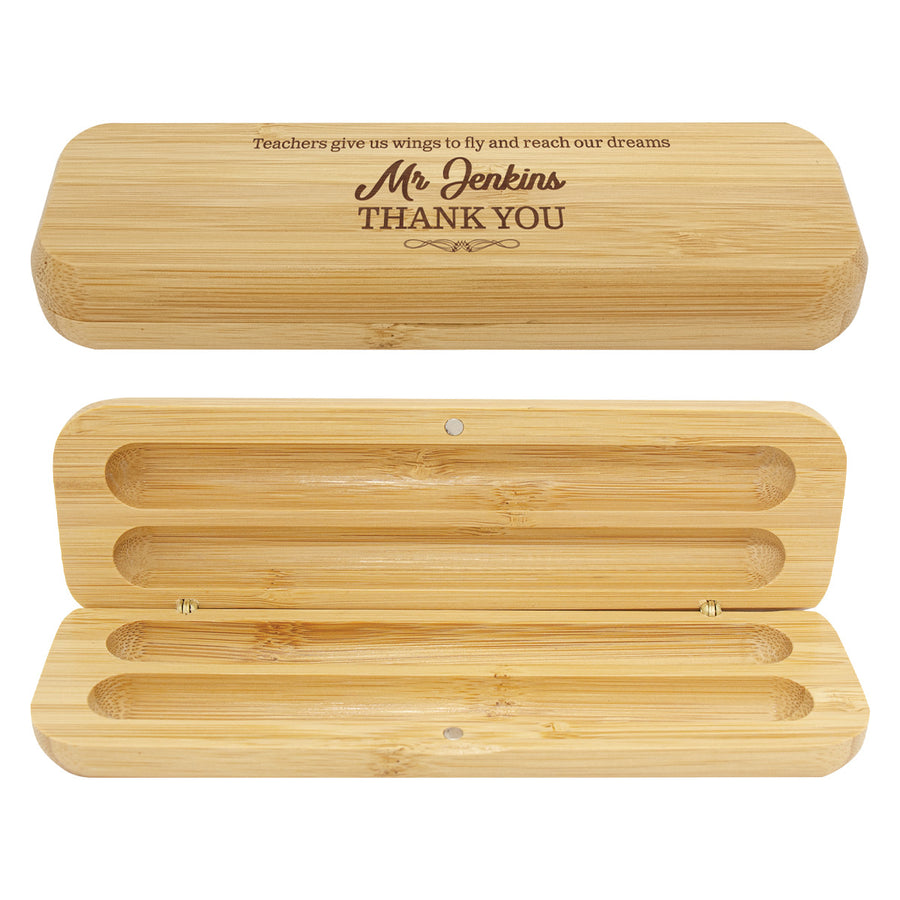 Bamboo Pen Box - Double