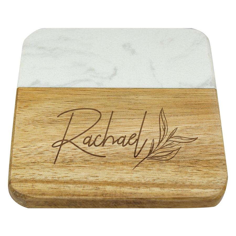 Acacia & Marble Coaster